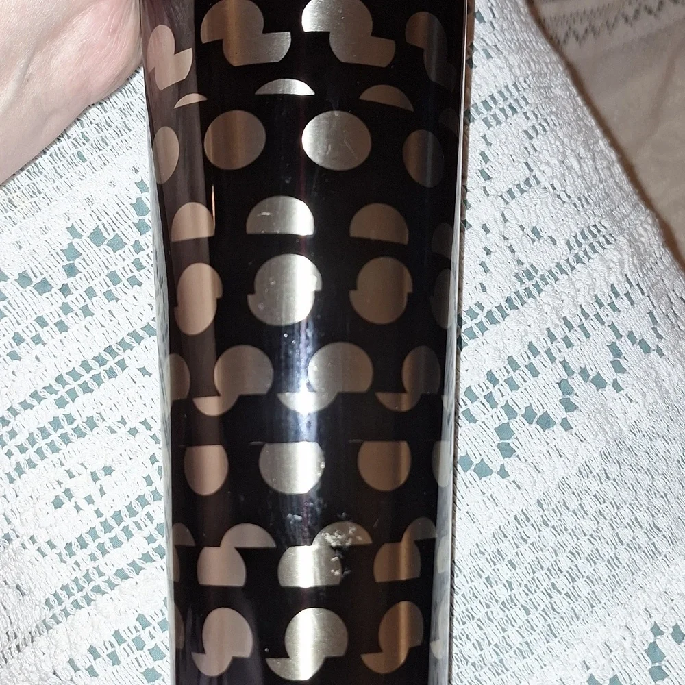 Starbucks Black Silver Polka Dot Print Stainless Steel Cold Cup 24 oz Tumbler